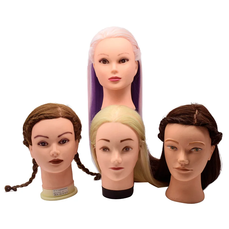 2024 new Hairdresser Teaching Head Barber Head Human Hair Styling Training Head With Black Hair
