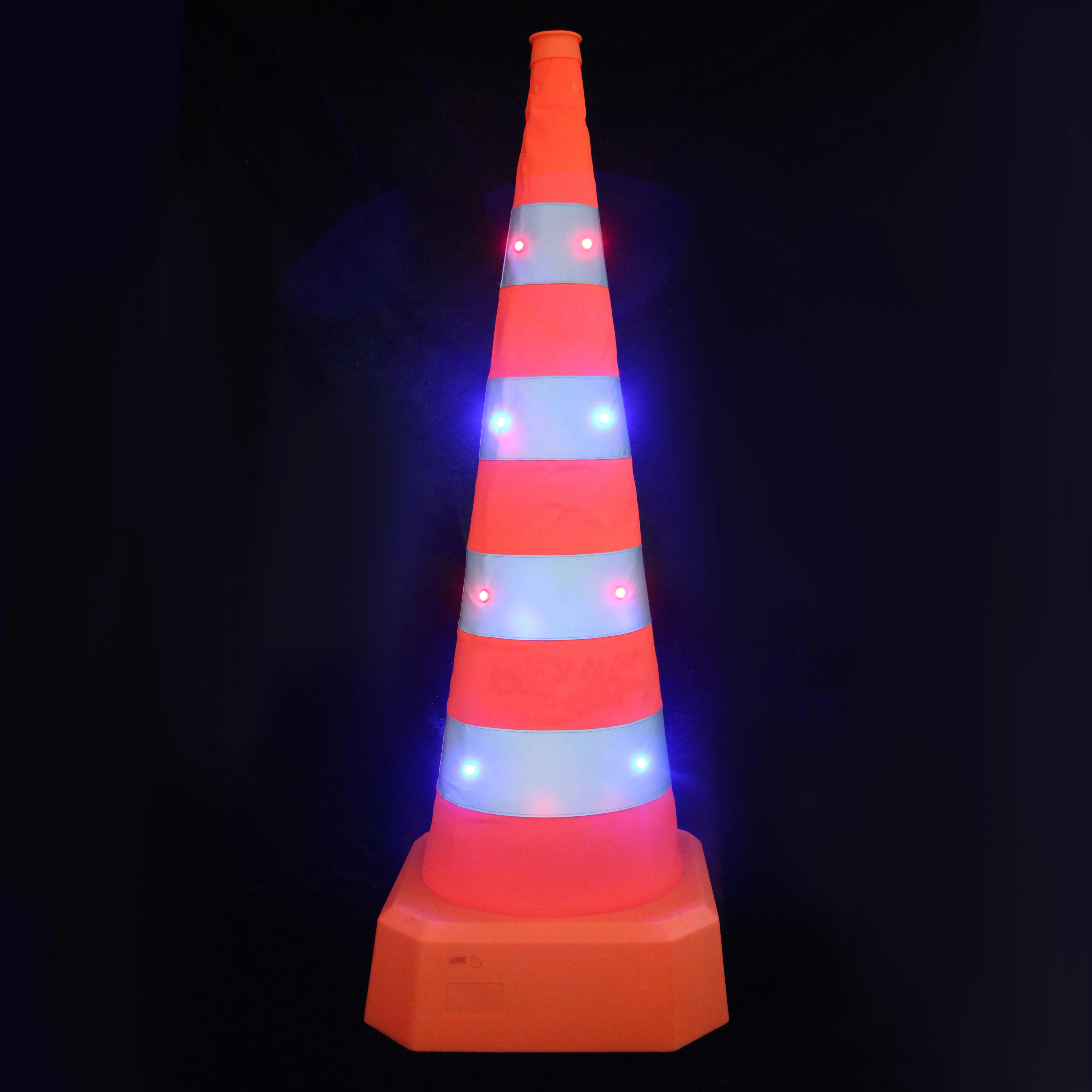 900mm expand road safety warning reflector cones 36 inch stretch out red blue light luminous flashing traffic cone