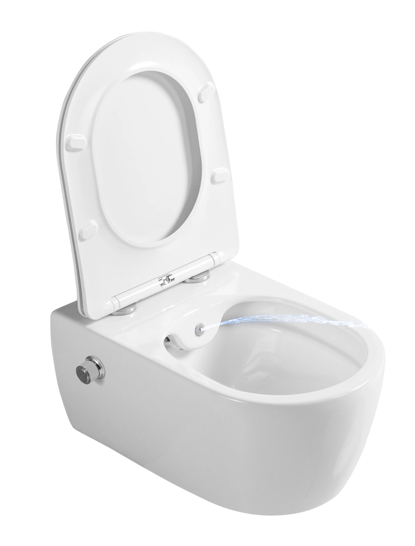 Wall Hung Toilet Concealed Cistern Push Button Rimless Wall Mounted Toilets With Bidet