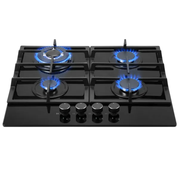 New design Temper Glass Gas Cooktop Cast Iron pan support grill Gas Stove built in Gas Hob SG45912