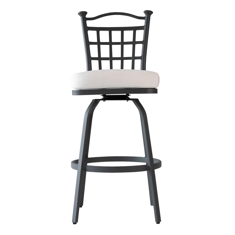 Wholesale European Style Night Club Furniture Aluminum Stools High Bar Courtyard Chair with Back