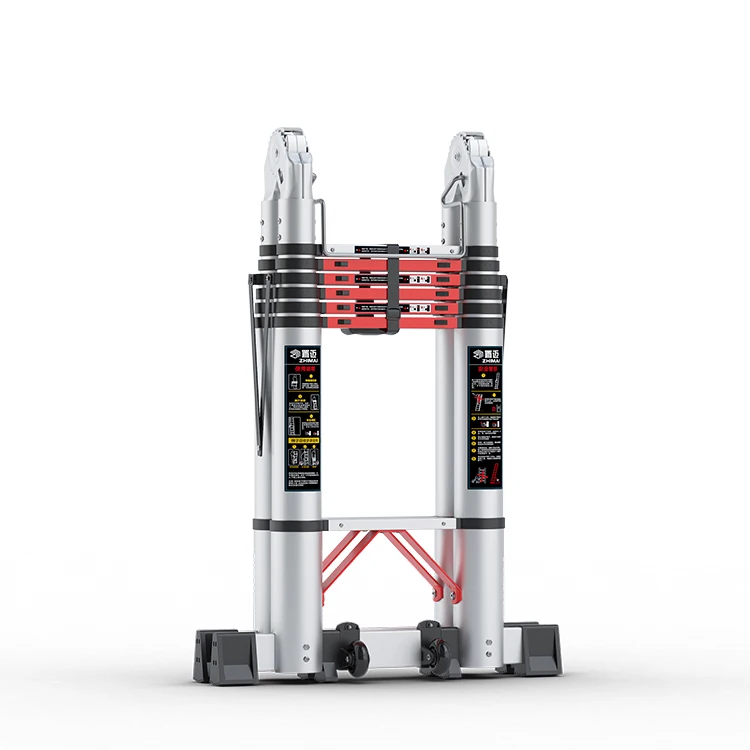 Aluminium Telescopic Ladder Red Multifunctional ladder Aluminum Stainless Steel Herringbone Ladder