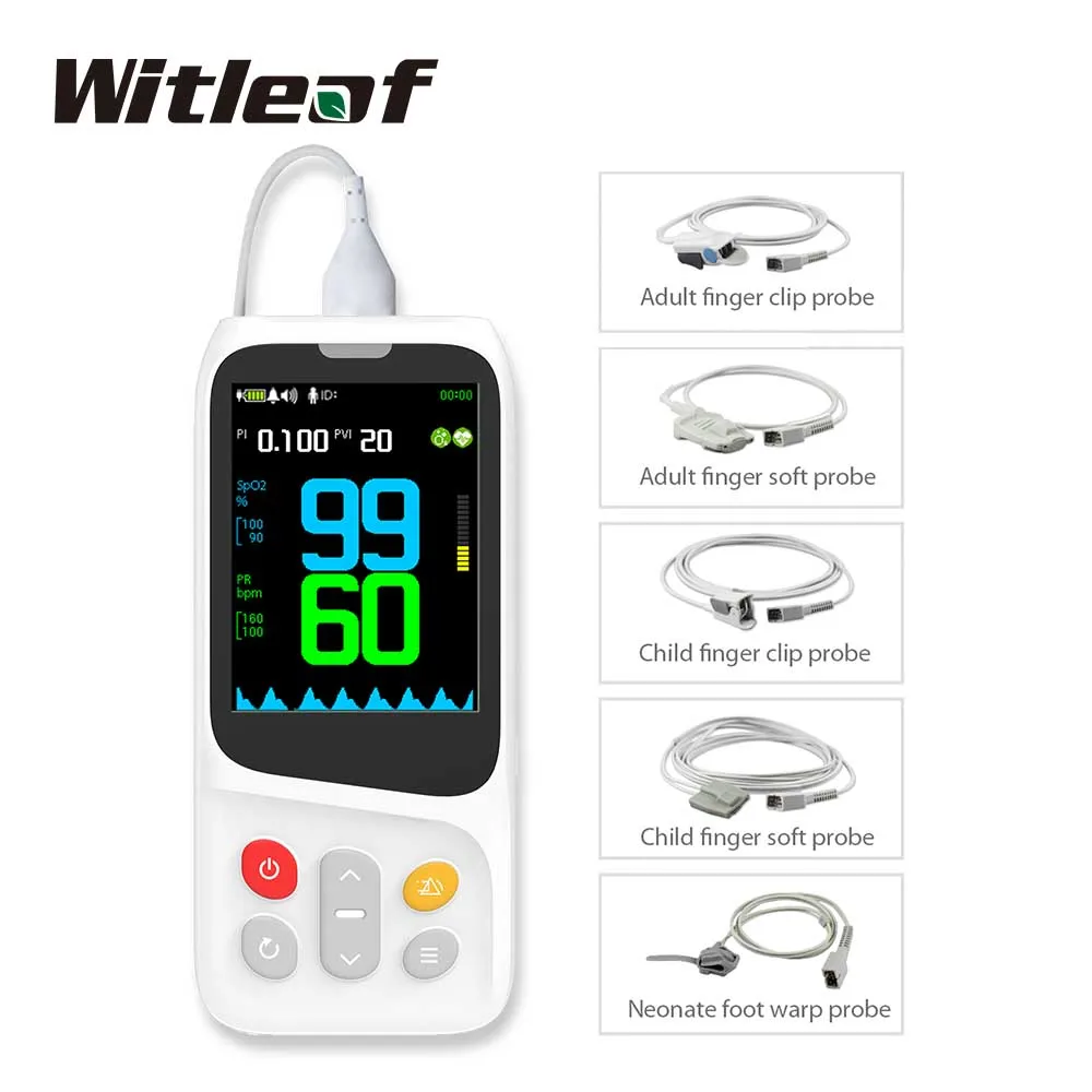 Medical equipment approved High Quality Handheld Pulse Oximeter Pulse Oximeter with Temperature ECG RR SPO2 PR PVI