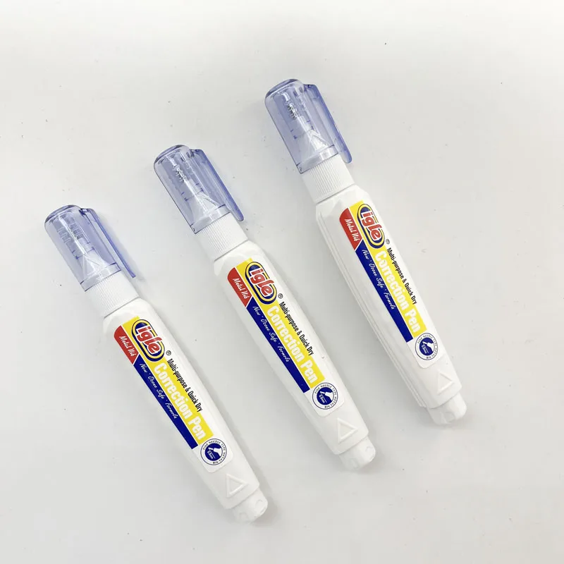 Wholesale Metal Head High Quality Correction Fluid Fast Drying Safe Non-toxic White Correction Pen
