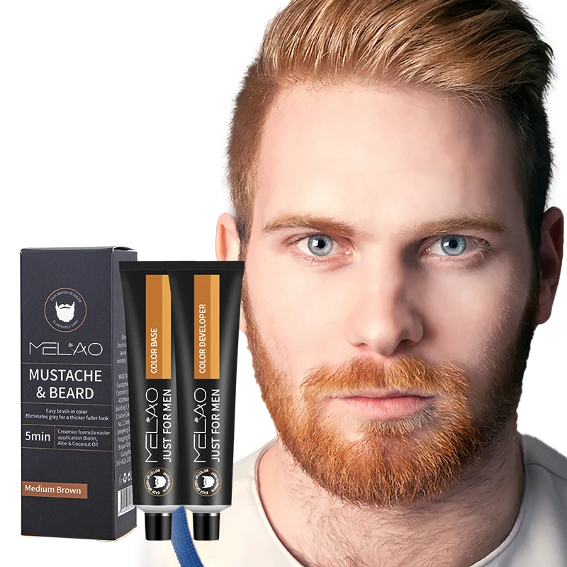 Wholesale Men Gray Beard Color Instant Beard Dye Colour Man Beard Dye Cream Tube