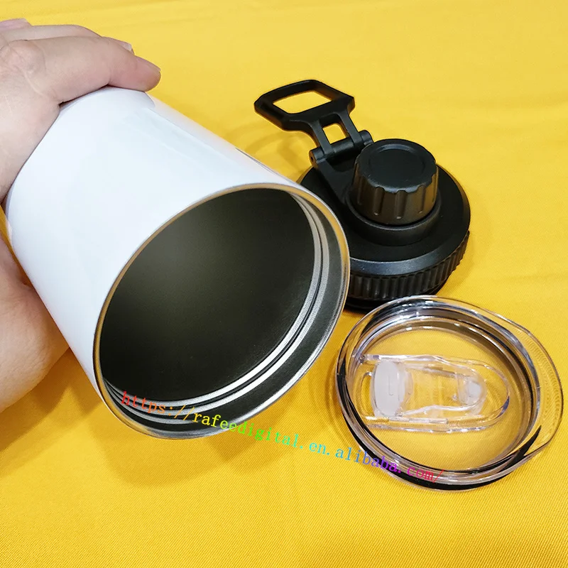 20oz 20 oz Leak Proof Stainless Steel 600ml Thermal White Blank Sublimation Sport Water Bottle with Two 2 Handle Lids and Straw