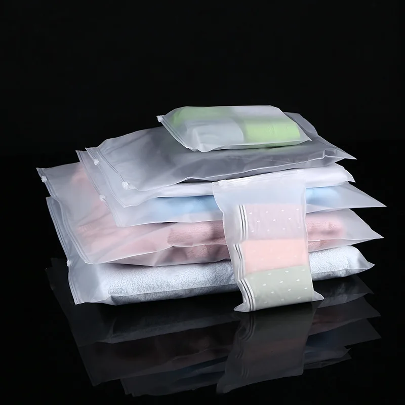 Customized plastic Transparent PE Resealable Slider zipper bag Clothing storage ziplock bag for package