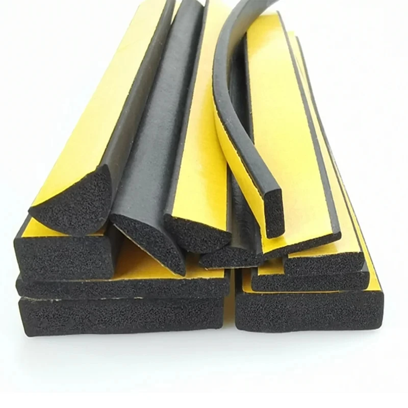 Black EPDM Foam Sponge Electrical Cabinet Door Rubber Seal Strip