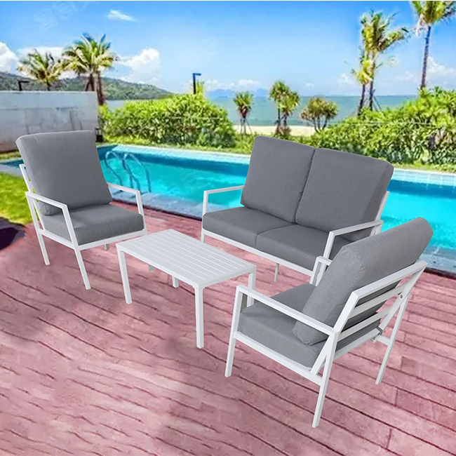 Factory Wholesale Outdoor Sofa Set Furniture For Balcony Patio Handmade Modernist Cast Alu Garden Furniture Garden Set