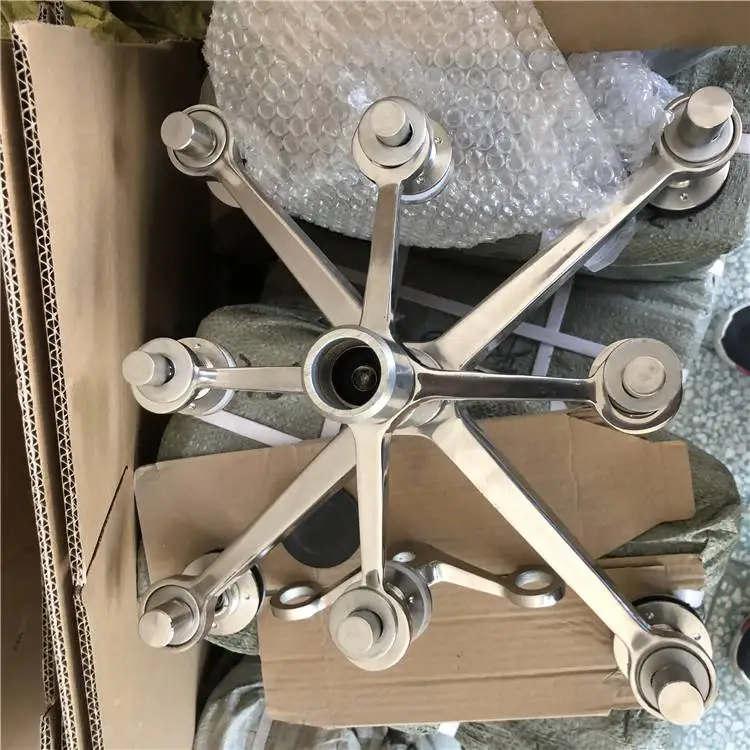 Glass Curtain Wall Spider Connector Fitting Bracket Glass Hardware Spider Stainless Steel 4 Arm Fitting Spider Claw