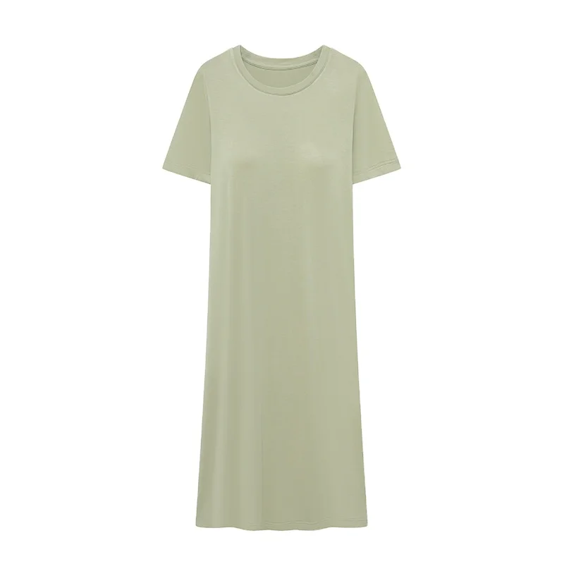 summer custom oversize modal spandex pajamas short sleeve casual nightgown dress sleepwear pajamas dress for women
