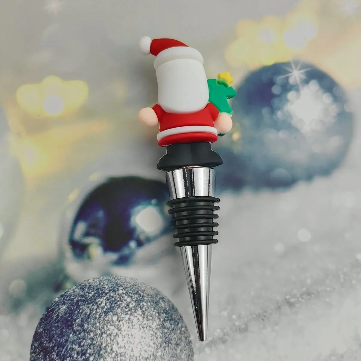 5/40/150 Pieces 2024 New Santa Claus Wine Bottle Corks Holding a Christmas Tree to Celebrate Christmas Gifts  Champagne Stopper