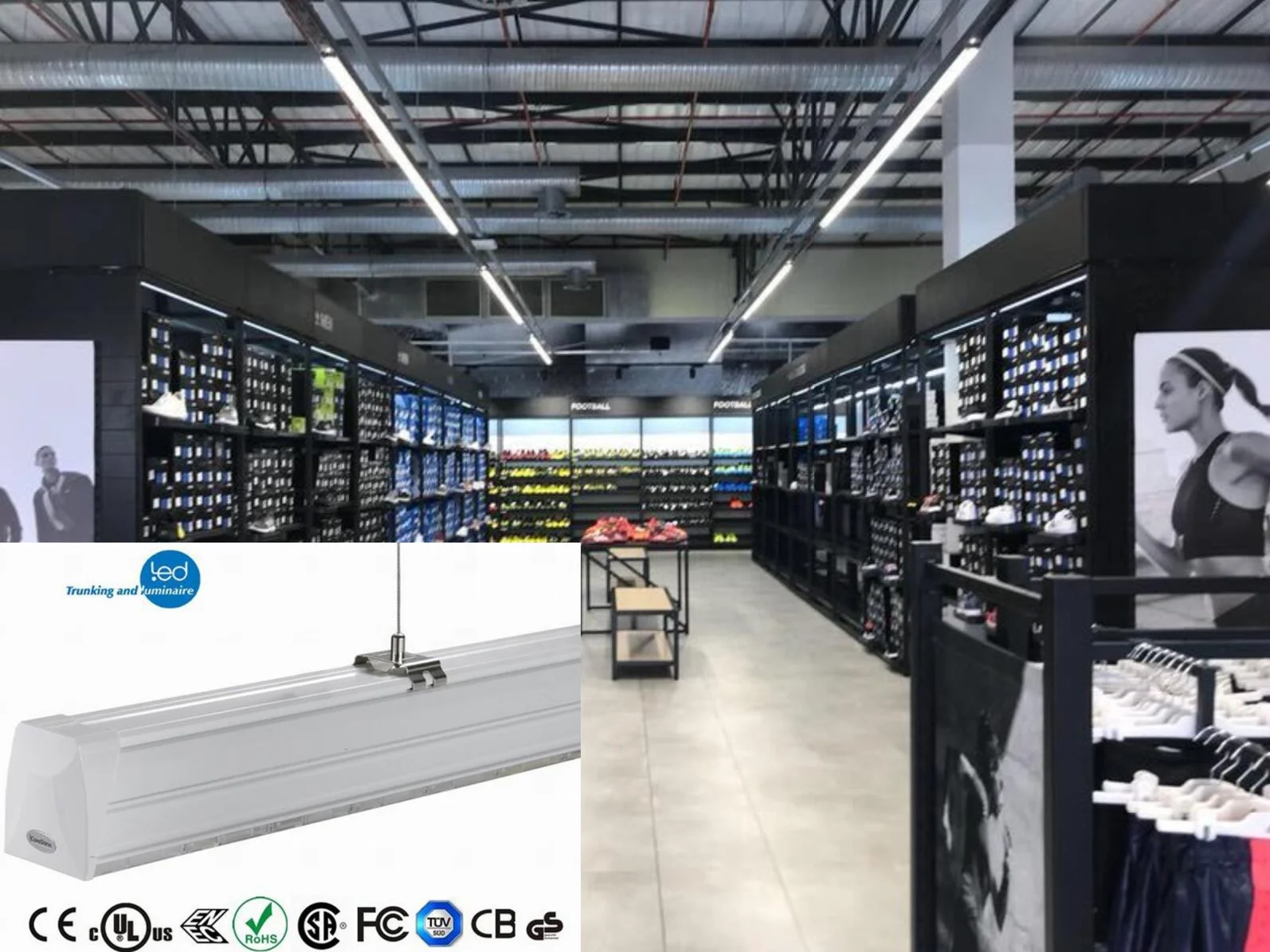 
linkable led linear light bar fixture for warehouse 