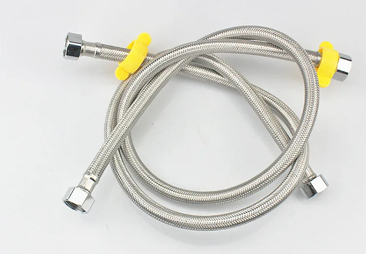 304 stainless steel braided hose water heater toilet inlet pipe single cold water faucet double-headed 1/2 metal steel wire pipe