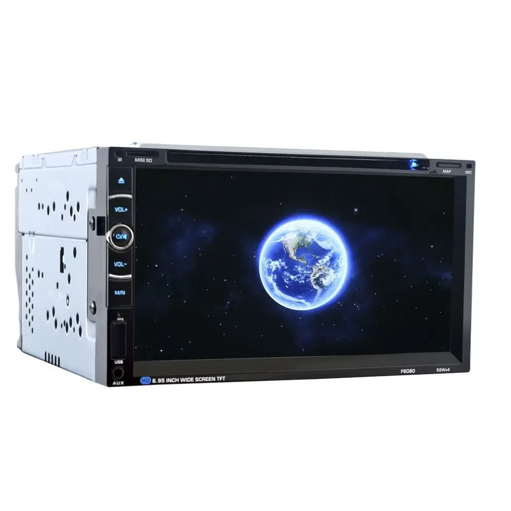 2 Din 6.95-inch Touoch Screen Universal GPS navigation Car DVD Player 6080