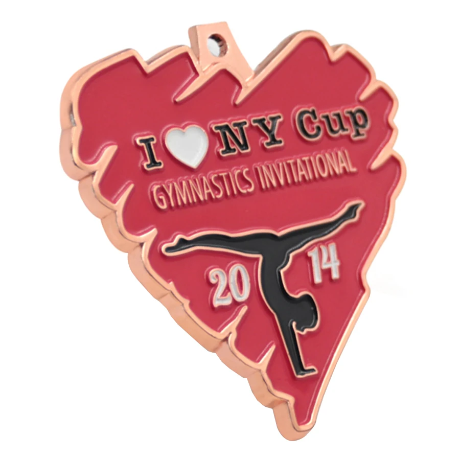 Taskwingifts Custom gold silver bronze sport themes artistic rhythmic gym gymnastics stars medal with ribbon