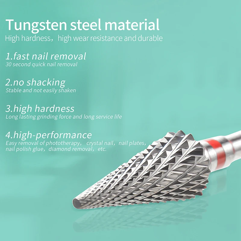Tungsten Steel Milling Cutters For Manicure Removing Gel Polish Nail Drill Bits Umbrella Shape Electric Equipment Tools
