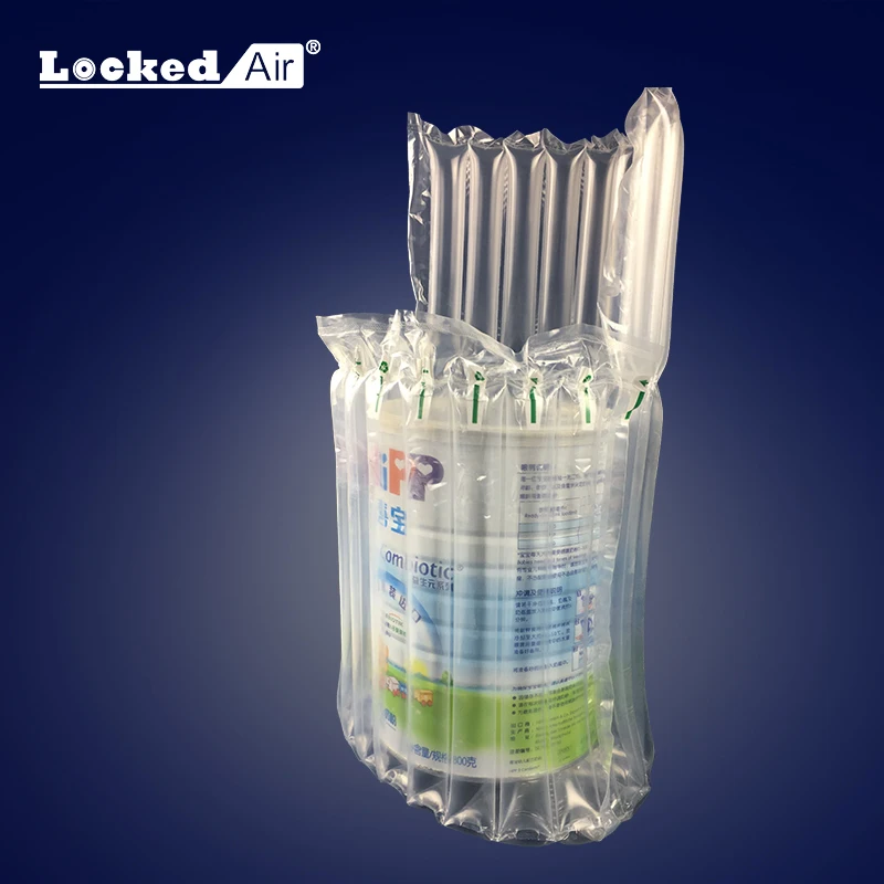 China professional manufacture shockproof inflatable plastic air column bags plastic wine bottle protector