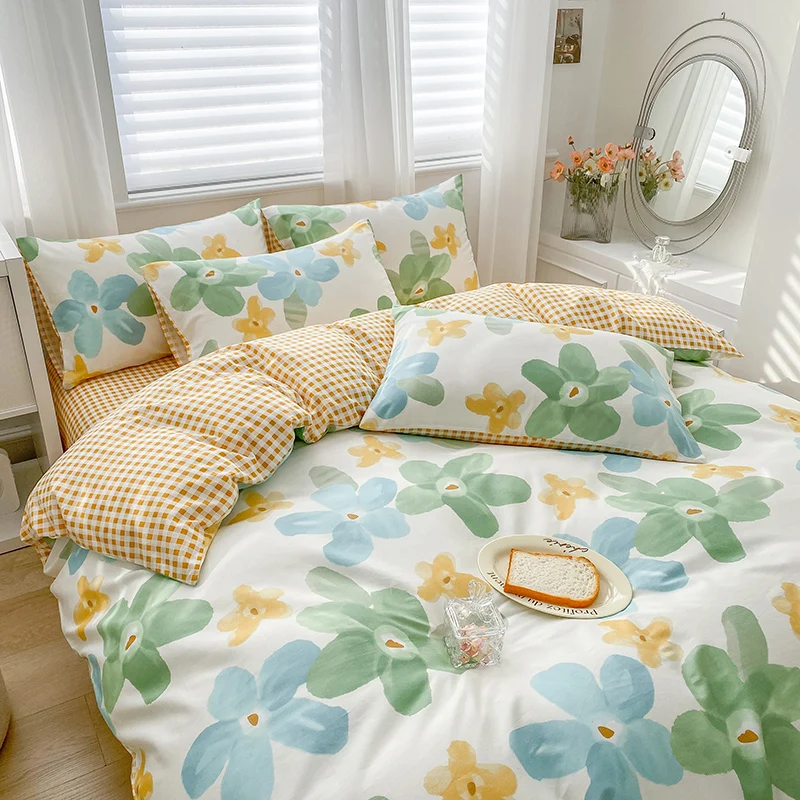 128*68 Density 100% Quilt Sheet Set Printed Style Bedding Bed Hat Four-piece Set 10 Cotton Quality Simple 40 Animal Disposable