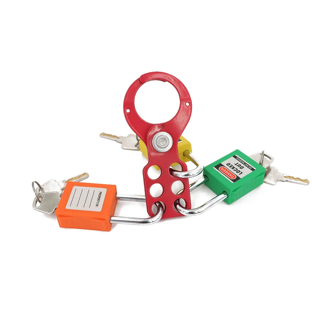 
safety lockout padlock nylon hasp loto device lockout tag out security lock hasp vinyl coated lock out hasp red wholesale 