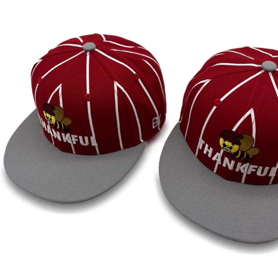 Custom Embroidery High Quality 950 Stripes Snapback Hat Cap 6 Panels Hip Hop for Sale