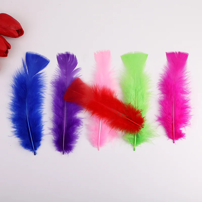 10-18cm chicken pheasant feather mixed color hair turkey feather for craft mask wedding party dress