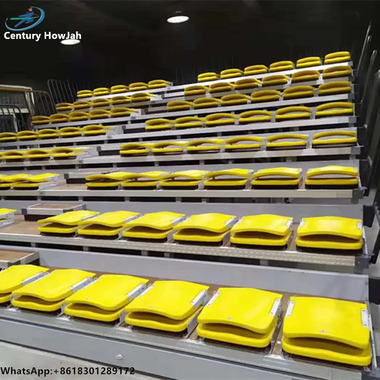 Indoor Telescopic bleachers Stainless Steel grandstand with front-mounted flap Seats Removable Stadium Stands for outdoor
