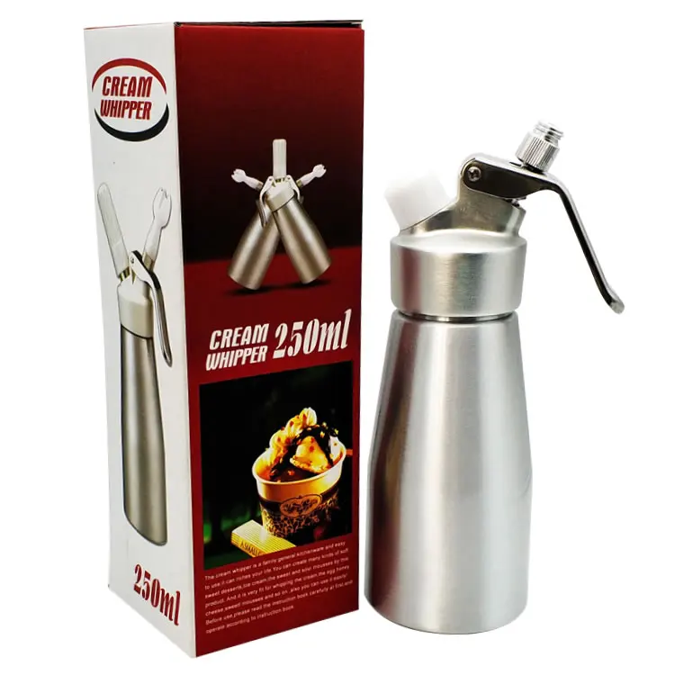 custom  1 pint whipped cream dispenser aluminium with 3 nozzles