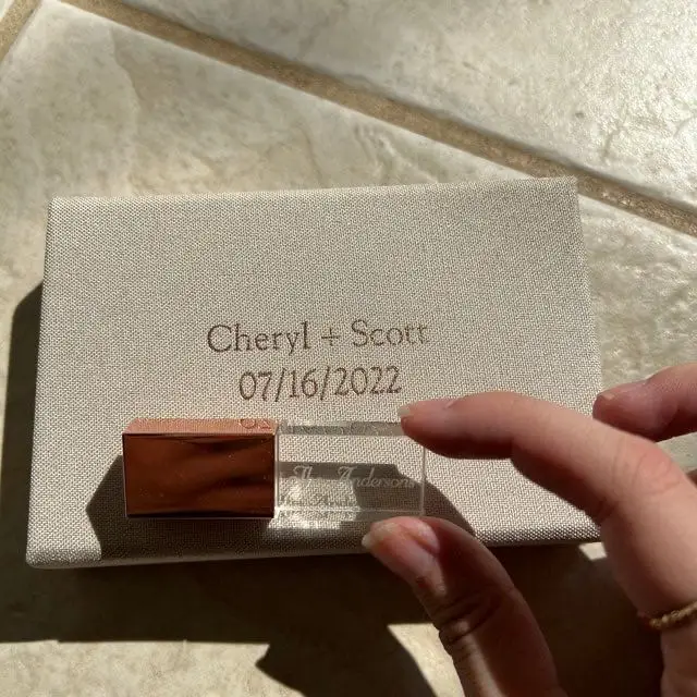 premium linen box glass crystal usb flash drive with linen box wholesale silver metal wedding USB3.0 stick 32GB 64GB kristalli