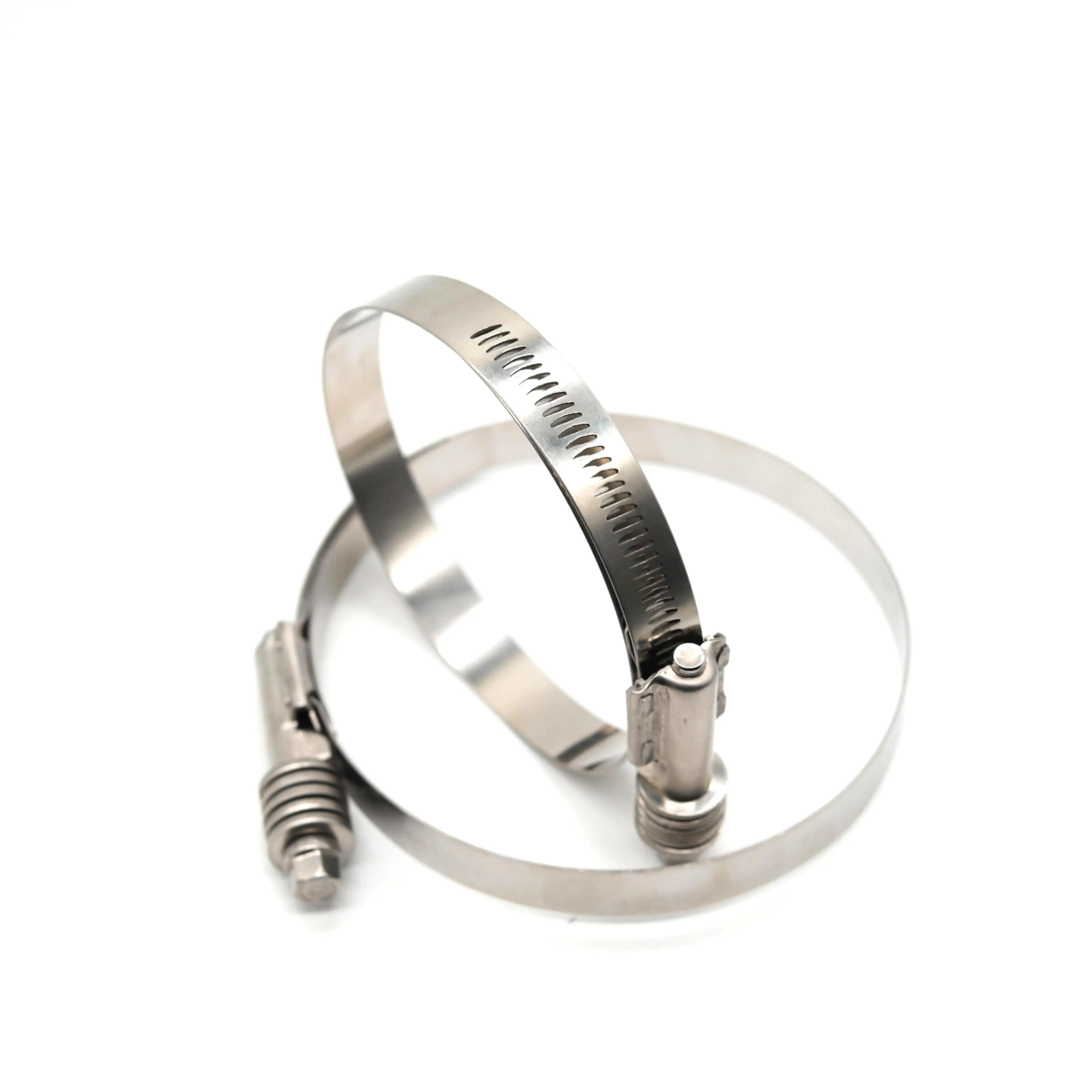 American type perforated heavy duty high torque constant tension hose clamp