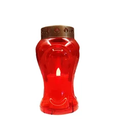 Original Red Plastic Bottle Enclosure Velas Cementerio Flickering Led Grave Candle Lights Cemetery Lamp Gravestone