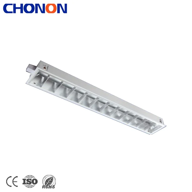 White Steel Housing Diammables Grille Light With Electronic Ballast