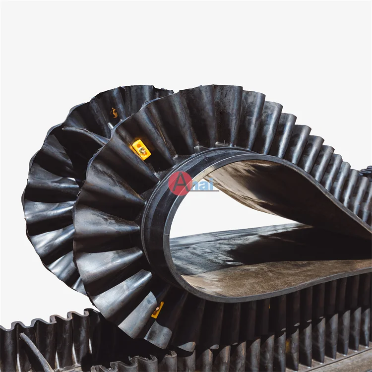 Боковая Резиновая конвейерная лента без шипа гофрированная бесконечная конвейерная лента