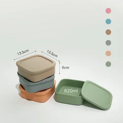 Customized Bpa Free Silicone Compartment Lunchbox Food Container Leakproof Children Adult Office School Kids Bento Lunch Box Set