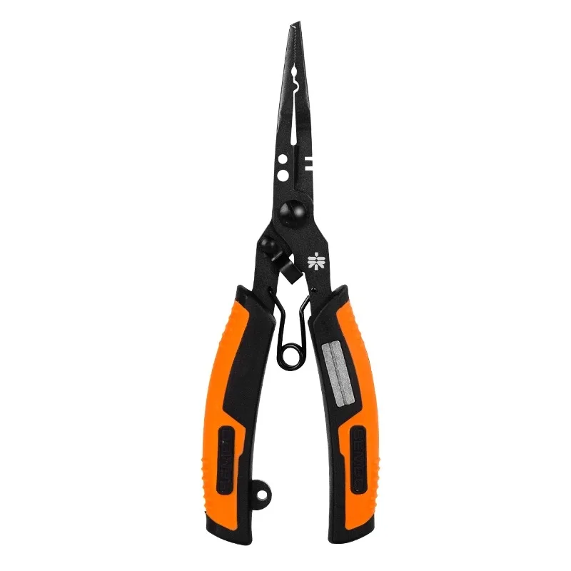 SEMBOLURE Saltwater Resistant Braid Line Cutters Aluminum Fishing Pliers Free Nylon Sheath with Belt Loop Hook Remover