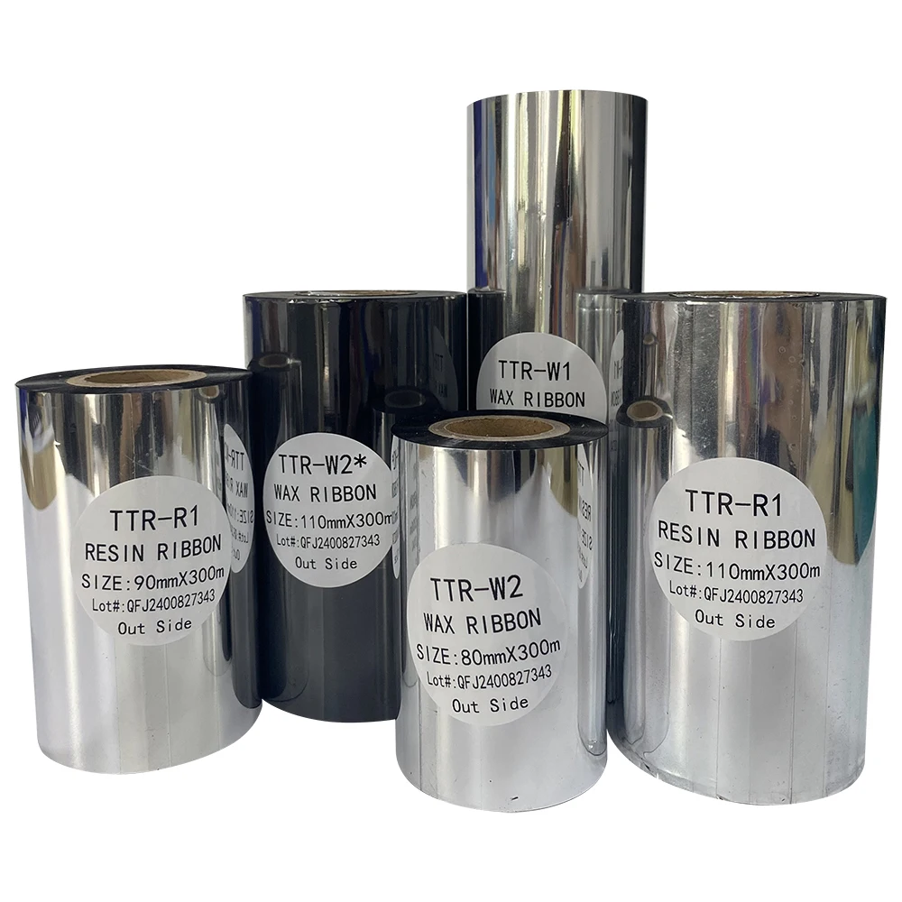Good quality tape thermal transfer ribbon wax&resin 110*300 wax resin TTR ribbon