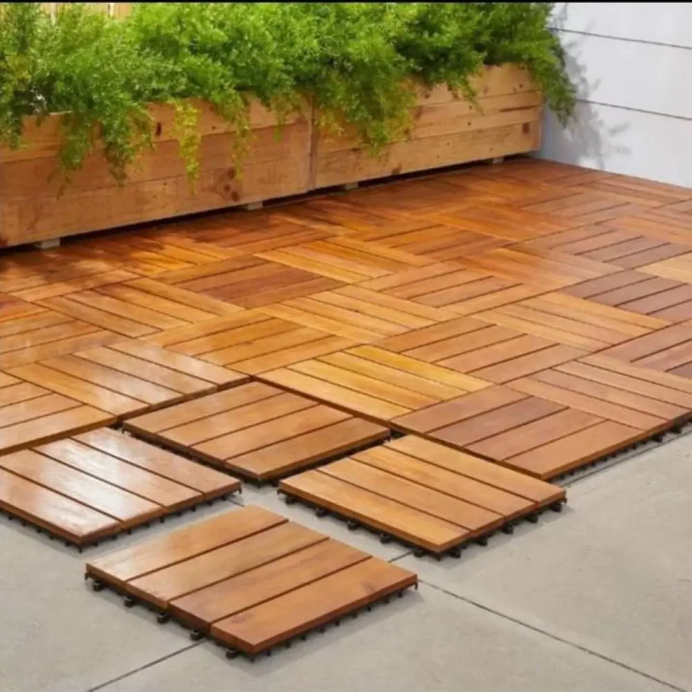 Hot seller HPW-04 hardwood flooring tiles outdoor floor tiles Wood with plastic base flooring