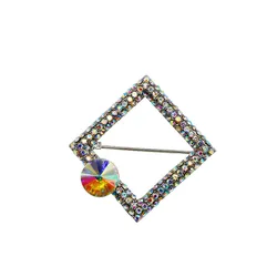 blingbling colorful crystal brooch pin,creative geometric brooches jewelry