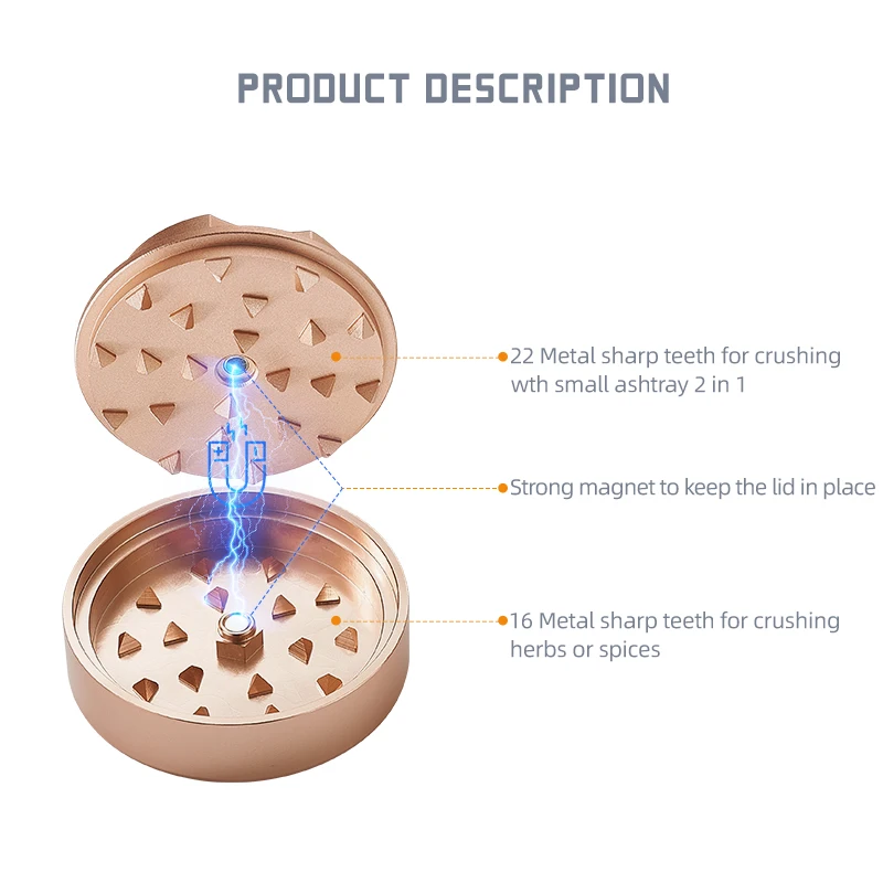 Mini food spice portable herb grinder tool machine set smoking accessories crusher 56MM