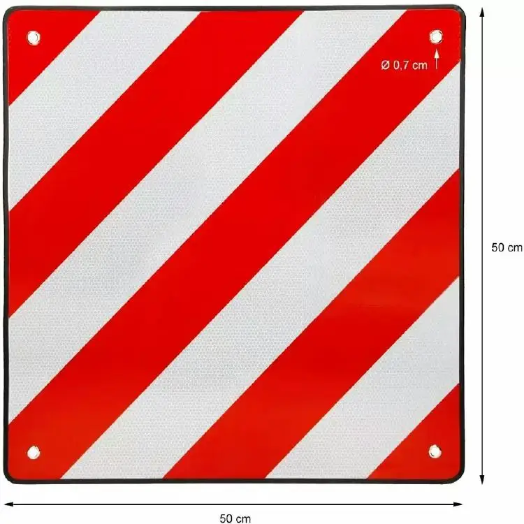 Dingfei Aluminium Warning Sign Spain Italy 2-in-1 Red/White 500 x 500 mm PVC Germany Reflective Rear Sign
