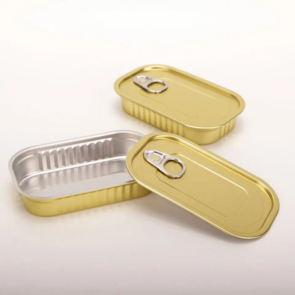 Top quality Food Grade Empty  Rectangle Tin Can Canned Fish Canned Sardine/Tuna/Mackerel in tomato sauce