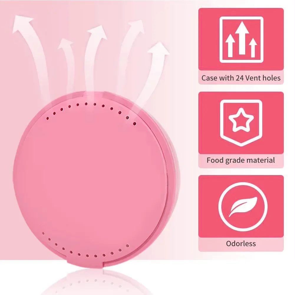 Dental Prosthesis Retainer Case with Mirror Shape Bag for Dental Care