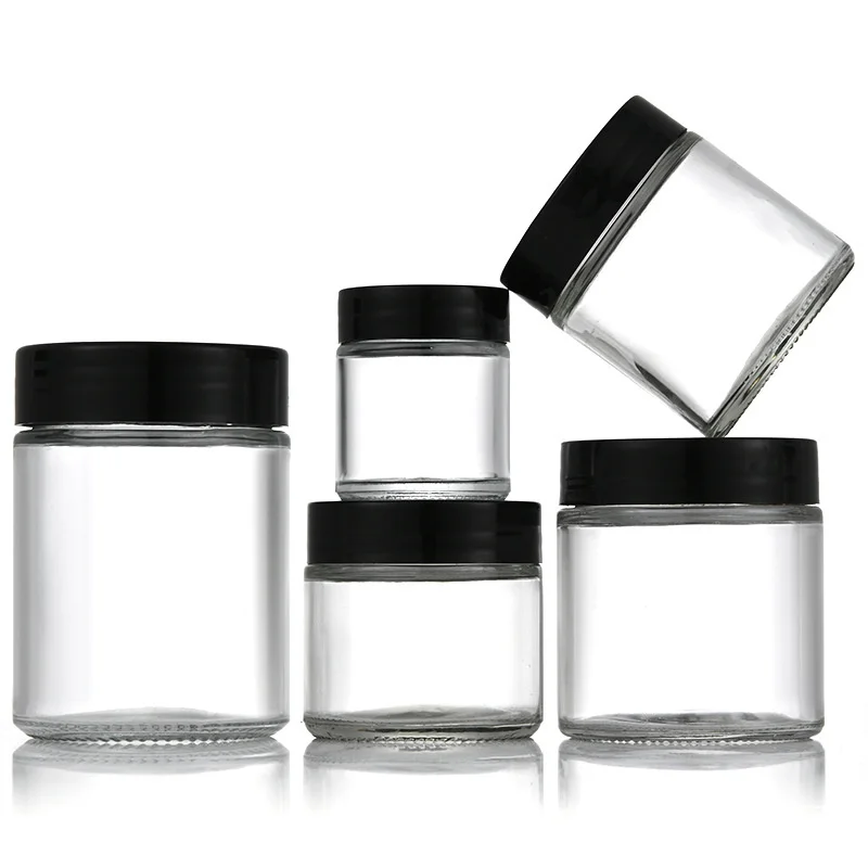 Canned Food Storage Glass Container Jars 1oz 2oz 3oz 4oz 6oz 8oz Empty Round Glass Honey Jars For Pickle Jam Sauce