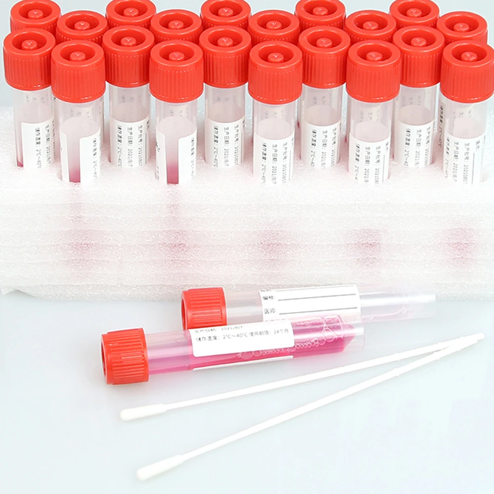 Huaree Medical Disposable Sample Collect Tube Ong VTM Test Kit With Flocked Nylon Sponge Swab Stick