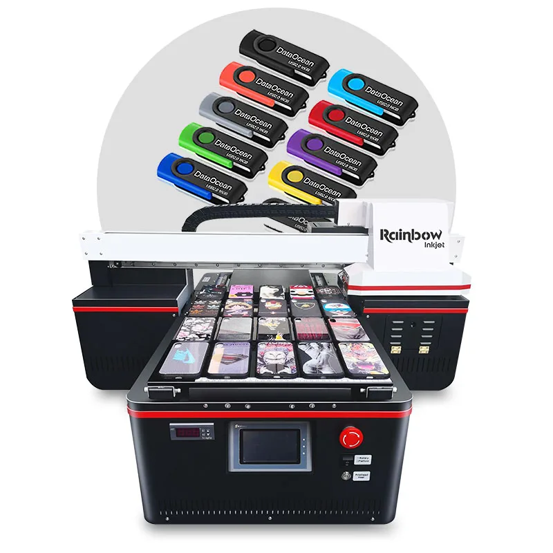 Rainbow A2 UV printer digital inkjet flatbed printing machine mask earphone phone case UV printer