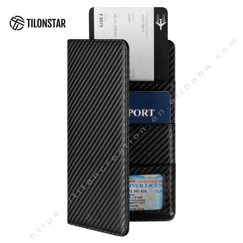 TILONSTAR TPW100 большой вместимости бумажник для паспорта с наличным посадочным талоном удостоверение личности визитная Обложка прозрачным окном