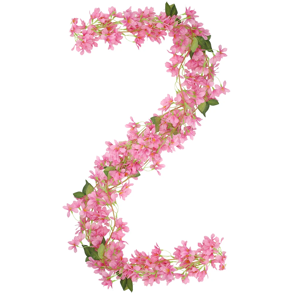 BHY230215-1 Home Room Wedding Party Decor Hanging Vine Artificial Cherry Blossom Flower