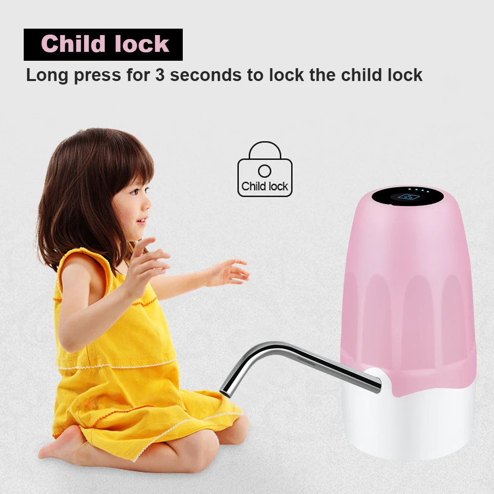 one button home press rechargeable smart water dispenser bottle pump