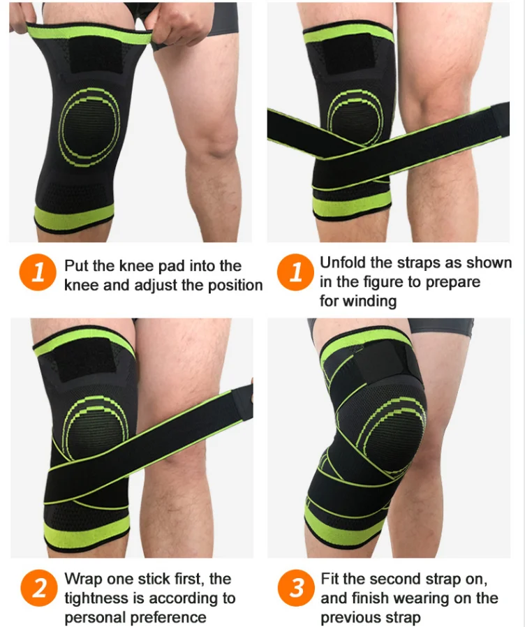 2021 Hot Sell Sport Nylon Compression Open Knee Brace Pads For Pain Relief Knee