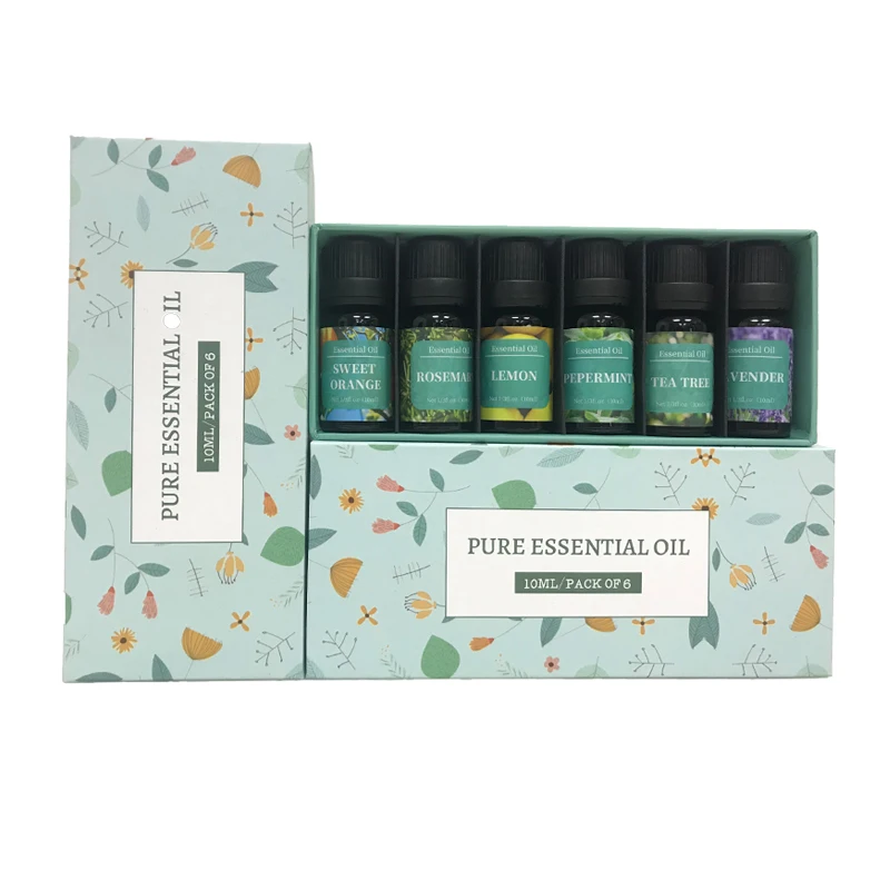 Free Sample Private Label 100% Natural Pure Organic Essential Oil Gift Set Tea Tree Lavender Massage Aromatherapy Essential Oil